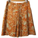 Etcetera  orange/gray floral pleated skirt size‎ 6 Photo 0