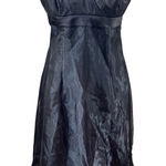David's Bridal NWT  Halter Satin Tea-length Black Event Dress Whimsigoth Photo 0