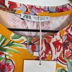 ZARA  Tropical Print Cut-Out Shirt Dress NWT Size Medium Photo 4