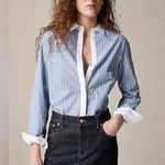 J.Crew NWT Collection Garçon Shirt Bows Blue White Striped Photo 0