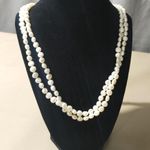 Blue Nile Freshwater Pearl Strand Necklace 52 Inches Extra Long Vintage Knotted White Photo 7