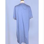 Vintage Smart Time Blue Embroidered Snap Down With Pockets House Coat 1 Photo 2