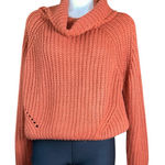 Cozy Orange Cowl Neck Sweater Chunky Cropped size M Size M Photo 0