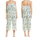 Foxiedox New Lace Ruffle Printed Cropped Strapless Jumpsuit Green Petite Size XS Photo 1