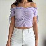 Almost Famous NWT ruched off the shoulder crop top Photo 5