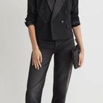 Madewell  Black Cropped Tuxedo Blazer Women's Size 0 NWT Photo 0