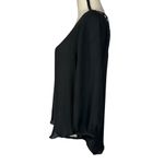 Philosophy Small Top V-Neck Lightweight 3/4 Sleeves Cutout Hi-Low Hem Semi-Sheer Photo 4