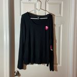 Justify new  Junior Plus Sz 2X black Shirt long Sleeve Blouse Photo 0