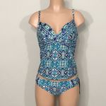 La Blanca  blue and green tankini set. Size 10-top/6-bottom Photo 3