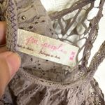 Free People Eyelet Crochet Lace Babydoll Swing Tank Taupe Size M Photo 5
