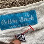 White Cotton Beach Lace Trim Belted Beach Cover Up Dress SIZE XL Photo 2