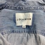 Lola River XS Chambray Shirt Pearl Snap Long Sleeves Western Blue Jean Pocket Photo 4