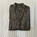 BCBG Max Azria Vintage Anderson Coated Black Button-Up Shirt XS Photo 6