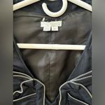 London Times  zipper flower v-neck Sheath Dress Women’s 10 Dark Denim Cap Sleeves Photo 1