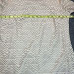 Jody California Dress Womens Large Beige Lace Overlay Midi Fringe Hem USA Made Photo 2