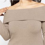 Stitch Fix  Sweater Top Pullover 3X Tan Off The Shoulder Minimalist Quiet Luxury Photo 1
