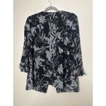 Susan Graver  Liquid Knit Floral Blazer Jacket Size 1X One Button Stretch Black Photo 3
