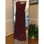 Monaco Ankle Length Sequin Side Slit Dress Small Red Photo 2