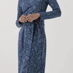 Pact Women Fit & Flare Tie Wrap Dress Batik Vine French Navy Floral Size Medium Photo 0