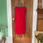 Moschino  Cheap & Chic Red One-Shoulder Ruffle Shift Dress – Size 10 Photo 14