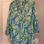 Lilly Pulitzer Cover Up Blouse Crystal Coast Captiva Floral Top Size Small Photo 0