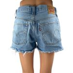 Levi's  501 Women's Blue High Waisted Raw Hem Frayed Cut Off Denim Jean Shorts 27 Photo 2