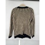 Tahari  Houndstooth Button Front Sweater Women XS Eyelash Knit Academia Western Photo 1