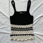 ZARA black white and cream knit crochet colorblock cami tank top Photo 1