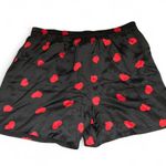 NWOT 90s Vintage 100% Silk Sleep Men Shorts Boxers Red Black Hearts Romantic Sz XL Measurements in pics New, no tag Photo 1