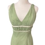 Eden Maids V Neck Sleeveless Formal Wedding Guest Sage Green Maxi Dress Size 6 Photo 1
