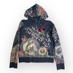 Lucky Brand Rare: Y2K ☂︎︎ Geisha Parasol Embroidery Zipper Hoodie ☂︎︎ Navy ☂︎︎ L Photo 2