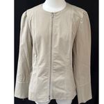 Women’s Lafayette 148 Beige Zip up Jacket Sz 10 Photo 0