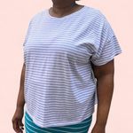 Style & Co Lilac and White stripe Burnout Tee Shirt sz XXL Purple Photo 7