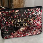 Victoria's Secret Victoria’s Secret Sequin Sparkle Large Wristlet Clutch Purse Travel Make Up Bag Photo 0