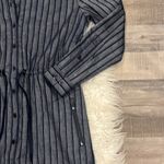 Etcetera NWOT flax linen blend stretch shirt dress navy blue 4 Photo 9