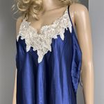 Jaclyn Smith Vintage  Studio Intimates Satin Nightgown 4X Blue Champagne Lace NWT Photo 2