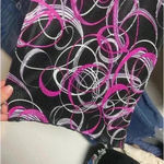 Maggie Barnes Maggie Barns 3X Blouse Geometric Print Pink Black Fairy Rave Stretchy Accordion Photo 3