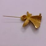 Vintage Signed DODDS Goldtone Angel Brooch – 1960s | Purple Rhinestones | 1.75” Gold Photo 4