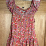 Lucky Brand  women’s Pink‎ Floral Ruffle Blouse size L Photo 0