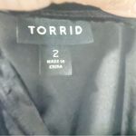 Torrid  Plus Size 2X Black Crushed Velvet Off Shoulder Sweatshirt Photo 3