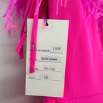Velvi Sochi Hot Pink Feather Trim Gown Strapless size 10 Mermaid Maxi NWT Photo 10