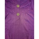 Pink Rose NWT‎  Purple 2 Button Cardigan Short Sleeve Sweater Size Large Photo 3