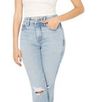 Good American ‎ Jeans Women 26 Blue Soft Tech Good Legs Distressed Straight Photo 0