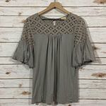 Ella Moss  Ruffle Sleeve Lace Top - Gray - XS Photo 6