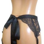 Victoria's Secret  Vintage 2012 Green / Black / Gold Satin Lace Garter Belt Photo 9