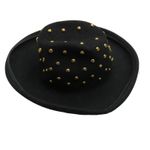 Bollman Hat Co. Mr. Charles 80s Vintage Black Felt Wool Gold Studded Fedora Hat Photo 3