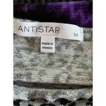 Antistar  Gray/Black Cheetah Crop High Neck Sweater Long Sleeve Size M Soft‎ Photo 4