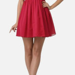 My Michelle  Short Cocktail Dress Juniors Size 3 Red Strapless Ruched Embellished Photo 0