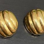 Trifari Vintage 60’s Polished Gold- tone Dome Clip On Earrings Photo 4