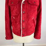 Saint Laurent  Red Suede Boyfriend Shearling Jacket NWT XLarge Photo 2